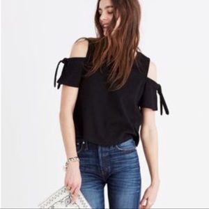 Madewell Skylark Col Shoulder Top in Black